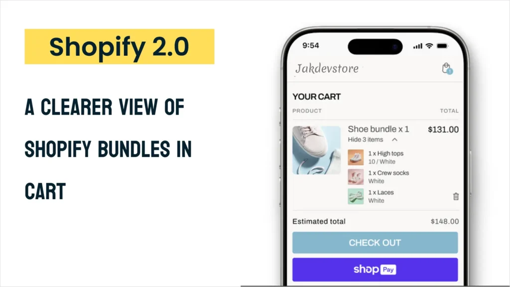 A clearer view of Shopify bundles in cart, similar to checkout