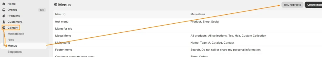 Redirect URLs in Shopify