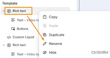 Rename Sections and Blocks in Shopify Theme