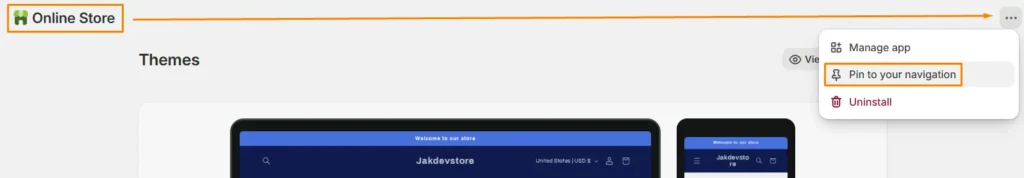 How to Pin Shopify Online Store or Apps for Quick Access