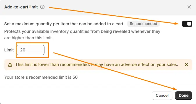Set a Maximum Quantity Limit on Shopify Cart & Product Pages